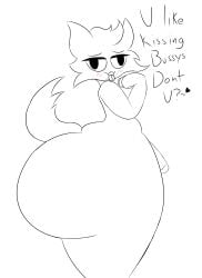 1boy baws_(artist) big_ass boykisser boykisser_(meme) cute derpy_eyes english_text femboy fur furry huge_ass mauzymice meme self_upload silly_cat_(mauzymice)