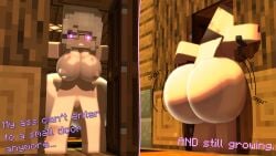 1girls 3d ass_expansion big_ass big_breasts erect_nipples expansion glasses goolba growth horny_female melanie_thompson_(melinajbt) mine-imator minecraft nude_female purple_eyes solo tagme wet_pussy white_hair