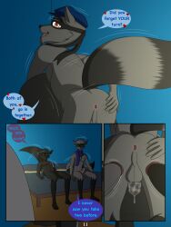 anthro anus ass balls comic daniel_cooper_(blair93) dustin_c english_text erection genitals group group_sex hi_res jack_cooper_(blair93) looking_at_viewer looking_back male male/male mammal nude presenting presenting_anus presenting_hindquarters procyonid raccoon raised_tail sex sly_cooper sly_cooper_(series) sony_corporation sony_interactive_entertainment sucker_punch_productions tail text threesome trio