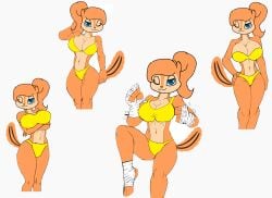 1girls 20th_century_fox akatsukishiranui-fox alluring alvin_and_the_chipmunks alvin_and_the_chipmunks_the_squeakquel anthro big_breasts bikini blue_eyes chipmunk cleavage edit jojocoso original_character pin_up posing regency_enterprises