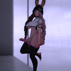 1futa 3d big_breasts big_penis futa_only futanari looking_at_viewer rain self_upload solo thick_thighs virtualahri vrchat