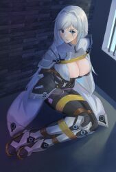 1girls absurd_res arms_behind_back black_gloves black_legwear black_stockings black_thighhighs blue_eyes bondage boots bound breasts cleavage cleavage_cutout closed_mouth crying crying_with_eyes_open doradofin egg_vibrator ethel_(xenoblade) female female_only femsub gloves grey_clothing grey_jacket high_heels highres knee_boots kneehighs large_breasts legwear long_hair monolith_soft nintendo rope rope_bondage shoulder_pads silver_hair stockings submissive submissive_female tape thick_thighs thighhighs thighs very_long_hair vibrator white_boots white_kneehighs xenoblade_(series) xenoblade_chronicles_3