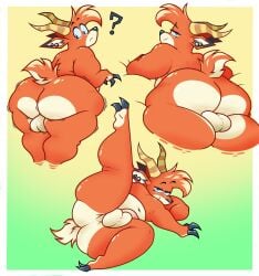 ? animal_crossing anthro ass balls beau_(animal_crossing) bedroom_eyes big_butt deer fur furry furry_only genitals hi_res male male_only mammal multiple_positions narrowed_eyes nintendo nude penis redphlannel redphucksaround seductive slightly_chubby solo tail thick_thighs