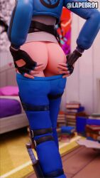 1girls 3d 3d_(artwork) ass_focus cloud_striker_(fortnite) female female_only fortnite lapebr91