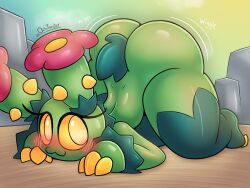 1girls ass_up blush cactus cute desert female female_only flowers huge_ass long_eyelashes maractus octo_toaster plantie pokemon thick_thighs