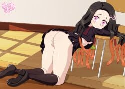 alternate_universe anus ass asshole black_hair black_legwear black_shirt black_skirt black_socks breasts chair classroom cum cum_drip cum_everywhere cum_explosion cum_in_pussy cum_inside cum_on_ass cum_on_body cum_on_leg cum_on_legs cum_on_lower_body cum_on_penis cum_on_self cumshot demon demon_girl demon_slayer doggy_style excessive_cum female female_focus female_only female_penetrated floor floor_sex from_behind from_behind_position girl green_neckerchief green_necktie green_neckwear hair_ribbon kamado_nezuko kimetsu_no_yaiba knee_socks kneehighs kneeling kneesocks leaning leaning_forward leaning_on_chair leaning_on_object long_hair long_sleeves modern_au neckerchief necktie nipple nipple_slip nipples on_knees orange_hair penis penis_in_pussy pink_eyes pink_ribbon pussy ribbon saliva saliva_trail school school_girl school_shoes school_uniform schoolgirl schoolgirl_uniform sex sex_from_behind shoes skirt skirt_lift skirt_up socks spit straight thighs tongue tongue_out underboob up_shirt vagina vaginal_penetration vaginal_sex vampy_squid window_light wooden_chair wooden_floor