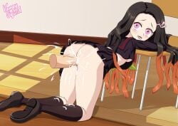 alternate_universe anus ass asshole black_hair black_legwear black_shirt black_skirt black_socks breasts chair classroom cum cum_drip cum_everywhere cum_explosion cum_in_pussy cum_inside cum_on_ass cum_on_body cum_on_leg cum_on_legs cum_on_lower_body cum_on_penis cum_on_self cum_on_socks cumshot demon demon_girl demon_slayer doggy_style excessive_cum female female_focus female_only female_penetrated floor floor_sex from_behind from_behind_position girl green_neckerchief green_necktie green_neckwear hair_ribbon kamado_nezuko kimetsu_no_yaiba knee_socks kneehighs kneeling kneesocks leaning leaning_forward leaning_on_chair leaning_on_object long_hair long_sleeves modern_au neckerchief necktie nipple nipple_slip nipples on_knees orange_hair penis penis_in_pussy pink_eyes pink_ribbon pussy ribbon saliva saliva_trail school school_girl school_shoes school_uniform schoolgirl schoolgirl_uniform sex sex_from_behind shoes skirt skirt_lift skirt_up socks spit straight thighs tongue tongue_out underboob up_shirt vagina vaginal_penetration vaginal_sex vampy_squid window_light wooden_chair wooden_floor