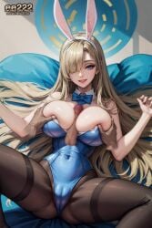 ai_generated asuna_(blue_archive) asuna_(bunny)_(blue_archive) asuna_(bunny_girl)_(blue_archive) blonde_hair blonde_hair blue_archive blue_eyes bunny_ears bunny_girl bunnysuit cleavage ee222_aiart huge_breasts imminent_sex missionary missionary_position nude_female spread_legs stable_diffusion