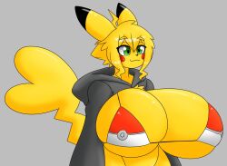 big_breasts breasts female jumneyarts pikachu pokémon_(species) pokemon