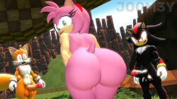 1girls 3d 3d_(artwork) amy_rose ass bent_over big_ass big_butt bubble_butt curvy curvy_body curvy_female curvy_figure dat_ass female female_focus female_only humanoid joom3y naked nude nude_female pink_body posing shadow_the_hedgehog shortstack sonic_(series) sonic_the_hedgehog_(series) source_filmmaker tails tails_the_fox thick_ass thick_thighs video_games