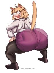 1girls animal_ears ass ass_shake big_ass blonde_hair bouncing_ass breasts bubble_butt clothing dat_ass dumptruck_ass fat_ass female female_only huge_ass kryadrawgin large_ass light-skinned_female light_skin looking_at_viewer looking_back melty_blood motion_blur neco-arc solo tail thick_ass thick_thighs tsukihime twerking type-moon wide_hips