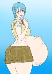 2girls belly belly_bulge blue_hair blush breasts commission exposed_belly female female_only from_behind kurono_kurumu looking_at_viewer loonnyx oral_vore rosario+vampire same_size_vore shirayuki_mizore shirt_lift short_hair soft_vore struggling struggling_prey succubus swallowed_whole vore vore_belly yuki_onna