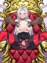 1girls alternate_version_available angry angry_breast_grab arm_under_breasts bar_censor bare_shoulders bondage bound bound_legs bound_to_chair breast_grab breasts censored chair_bondage clenched_teeth collarbone crossed_arms crying crying_with_eyes_open double_breast_grab edelgard_von_hresvelg embarrassed embarrassed_female female female_focus femsub fire_emblem fire_emblem:_three_houses forced forced_presentation garreg_mach_monastery_uniform glaring grope_from_behind groping large_breasts long_hair looking_at_viewer molestation nintendo nipples pantyhose pocari66 presenting purple_eyes pussy rape restrained royalty shorts shoulders solo_focus spread_legs throne topless torn_clothes unhappy_female very_long_hair white_hair