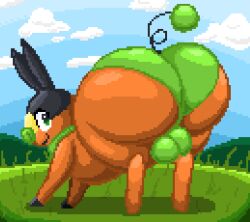 absurd_res ass axel_the_tepig balls big_butt bulge clothing digital_media_(artwork) feral field generation_5_pokemon genitals hi_res looking_at_viewer male male_only nintendo pixel_(artwork) pokemon pokemon_(species) presenting presenting_hindquarters solo tepig tepigfan101 underwear