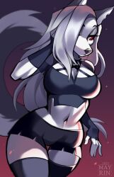 collar furry helluva_boss long_hair loona_(helluva_boss) mayrin_(artist) topwear wolf_ears wolf_tail