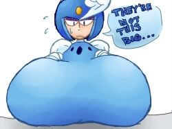 capcom english_text eyeshadow huge_breasts mega_man mega_man(classic) nightmarebros speech_bubble splash_woman sweatdrop