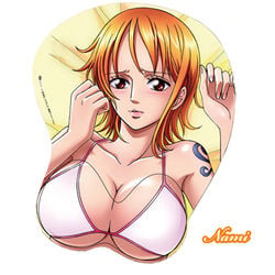 artist_request bikini bikini_top boob_mousepad breasts cleavage female female_only large_breasts lowres mousepad nami one_piece oppai_mouse_pad orange_eyes orange_hair pre-timeskip short_hair swimsuit tattoo