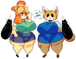 2boys 2girls aggressive_retsuko aggretsuko animal_crossing big_breasts breasts crossover dork_boi female isabelle_(animal_crossing) lewd_dorky male male/female nintendo retsuko sanrio tagme thick_thighs wide_hips