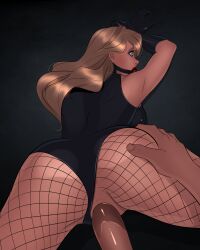 ball_gag black_canary blonde_hair dc dc_comics dinah_lance doggy_style fishnets green_arrow_(series) heroineaddict leadpoisonart pov rape rapist_pov sex sex_slave vaginal_penetration