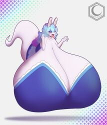 breasts crescent-blue-zero female ghost hyper hyper_breasts mario_(series) mario_+_rabbids mario_+_rabbids:_sparks_of_hope massive_breasts midnite_(mario_+_rabbids) rabbid raving_rabbids tongue_out ubisoft video_games wink