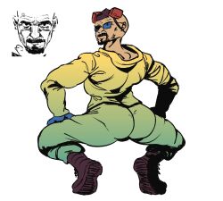 1boy ass bald balding beard big_ass boots breaking_bad broly_culo clothing dat_ass dilf eyebrows fat_ass human invincible kryadrawgin looking_at_viewer looking_back male male_only meme reference_image shitpost solo solo_focus solo_male thicc_omni-man thick_thighs walter_white wide_hips