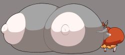 big_ass big_breasts breast_expansion breasts bubble_butt chip_at_night cinderace huge_ass huge_breasts hyper hyper_breasts pokémon_(species) pokemon topless