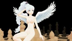 1girls 3d angel chess chess_piece chessboard faunus female female_focus female_only naked navel nipples no_bra no_panties nude nude_female rwby small_breasts solo solo_focus tagme theblackbirdcalls weiss_schnee