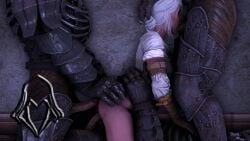 1girls 3boys 3d anal anal_sex blowjob ciri foursome grey_hair light-skinned_male oral penis sex sfm_hood the_witcher_(series) the_witcher_3:_wild_hunt white_hair wild_hunt