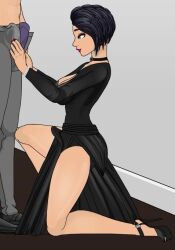 1boy 1futa 2022 an_untrusting_fiance artist_request black_dress black_hair black_high_heels breasts bulge clothed clothing cyrus_(sapphirefoxx) erection erection_under_clothes erection_under_dress first_porn_of_character fully_clothed futa_focus futa_with_male futanari high_heels human kelly_(sapphirefoxx) kneeling light-skinned_futanari light-skinned_male light_skin male_on_futa partially_clothed penis sapphirefoxx screencap short_hair solo_focus tagme tenting unseen_male_face