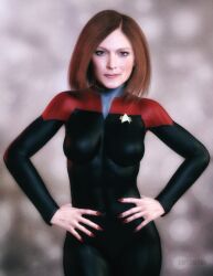 1girls blue_eyes kathryn_janeway light-skinned_female light_skin looking_at_viewer red_hair star_trek