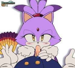 anthro average_sized_penis blaze_the_cat blowjob blowjob_face blue_body blush bodily_fluids clothed clothing domestic_cat duo eulipotyphlan felid feline felis fellatio female fur genitals gloves hand_fan handwear hedgehog hi_res male male/female mammal oral penile penis pepamintop purple_body saliva sega sex simple_background sonaze_ sonic_(series) sonic_the_hedgehog sonic_the_hedgehog_(series) sucking the_murder_of_sonic_the_hedgehog yellow_eyes