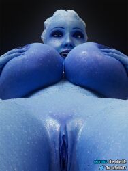 1girls 3d 3d_(artwork) 3dx alien alien_girl asari ass athletic_female big_areola big_ass big_breasts big_butt big_nipples blender blender_(software) blue_body blue_eyes blue_skin breasts close-up cream female female_only huge_breasts large_breasts liara_t'soni mass_effect mass_effect_3 nipples oil pounding solo theafterlife thick_thighs thighs wet