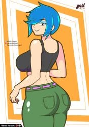 ass big_ass big_breasts big_butt blue_hair breasts ed_edd_n_eddy female female_only goil_drawing kanker_sisters marie_kanker solo