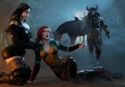 2girls 3d 3d_(artwork) blender blender_(software) broken_rape_victim guro imminent_rape masterkabal the_witcher the_witcher_(series) the_witcher_3:_wild_hunt triss_merigold yennefer