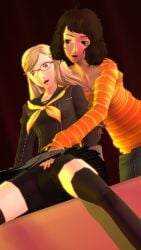 2girls 3d ann_takamaki female female_only fingering nobodyrly_(artist) older_woman_and_teenage_girl persona persona_5 sadayo_kawakami sfm teacher yuri