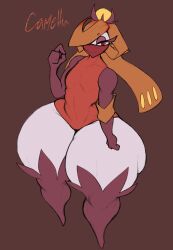 anthro female female_only flat_chest generation_7_pokemon nintendo pokémon_(species) pokemon pokemon_sm thick_thighs tsareena wide_hips xytora