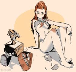 aloy bikini crossover disney female horizon_zero_dawn mechanic philtomato pixar revealing_clothes robot wall-e wall-e_(character)