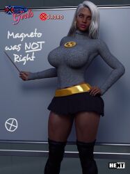 1girls 3d african african_female athletic athletic_female big_breasts breasts busty curvy dark-skinned_female dark_skin digital_media_(artwork) female female_focus female_only fit fit_female fully_clothed grey_hair hair hent hourglass_figure huge_breasts human large_breasts legs lips marvel marvel_comics mature mature_female miniskirt mutant ororo_munroe short_skirt solo storm_(x-men) superheroine thick thick_legs thick_lips thick_thighs thighs top_heavy upper_body voluptuous voluptuous_female waist wide_hips x-men x-men_evolution