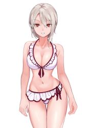 big_breasts bikini cleavage female magenta_eyes nakiri_alice posing shizue shokugeki_no_souma silver_hair