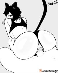 1girls 2d animated ass ass_bounce big_ass big_breasts black_and_white breasts cat_ears catgirl female female_focus highres naked naked_female nine_(emmpy) nude nude_female pussy sex short_hair sound tagme tunkychunky69 vagina video