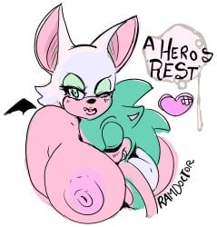 bat big_breasts duo duo_focus face_in_breasts heart hedgehog huge_breasts larger_female male/female ramdoctor rouge_the_bat sega smaller_male sonic_(series) sonic_the_hedgehog sonic_the_hedgehog_(series)