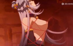 1girls a_will_eternal accurate_art_style chinese chinese_anime chinese_clothing chinese_text donghua gray_hair large_breasts lipstick milf nipples screencap song_junwan suggestive_look tencent third-party_edit