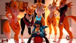 anthro breast bukkake crossover death_battle detailed_background digimon female fitness group lucario meme nude penis piper_perri_surrounded pokemon pokemon_(species) renamon sitting thicchips wide_hips