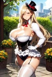 1girls ai_generated blonde_hair blue_eyes curvy_body curvy_female curvy_figure female_focus female_only huge_breasts solo_female solo_focus stable_diffusion victorian victorian_era voluptuous voluptuous_female