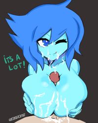 breasts cum cum_in_mouth cum_on_body cum_on_breasts cum_on_face cumshot gem_(species) greatpursu1t lapis_lazuli_(steven_universe) paizuri steven_universe titjob