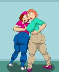 2girls big_ass big_breasts clothing curvy family_guy female female_only lois_griffin meg_griffin mother_and_daughter multiple_girls orange_hair pantylines tutacamon27