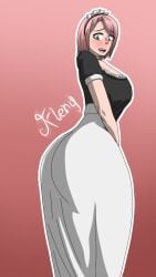 1girls ass big_breasts breasts female female_only girl hips hips_wider_than_shoulders jfleng maid maid_headdress maid_outfit maid_uniform naruto naruto_(series) sakura_haruno tagme thick thick_ass thick_hips thick_thighs