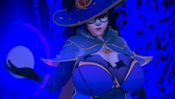 1girls 3d big_breasts breasts busty chubby clothed clothed_female clothing cosplay curvy female female_only genshin_impact glasses honey_select honey_select_2 huge_breasts large_breasts mei_(overwatch) mona_(genshin_impact)_(cosplay) mrjak120 overwatch solo solo_female voluptuous