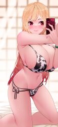 1girls blonde_hair cow_bikini curvaceous curvy_body curvy_female curvy_figure female_focus hi_res huge_breasts kitagawa_marin long_hair looking_at_viewer pink_eyes solo_female solo_focus sono_bisque_doll_wa_koi_wo_suru sumisumii voluptuous voluptuous_female