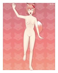 1girls animal_ears areolae barefoot blizznsfw blush blush_lines breasts closed_eyes completely_nude completely_nude_female doki_doki_literature_club female female_only full_body heart just_sayori kitsune naked naked_female nipples nude nude_female open_mouth pussy sayori_(doki_doki_literature_club) short_hair smile solo solo_female standing strawberry_blonde_hair tail wave